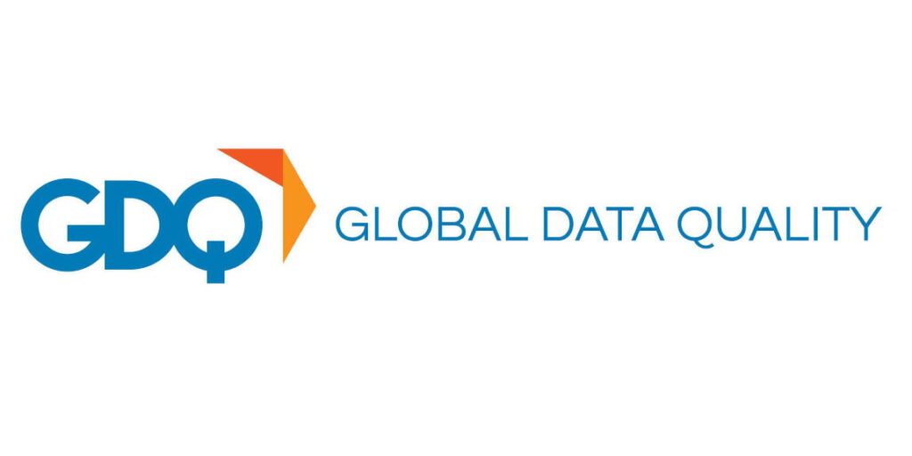 GDQ Global Data Quality logo in blue and orange