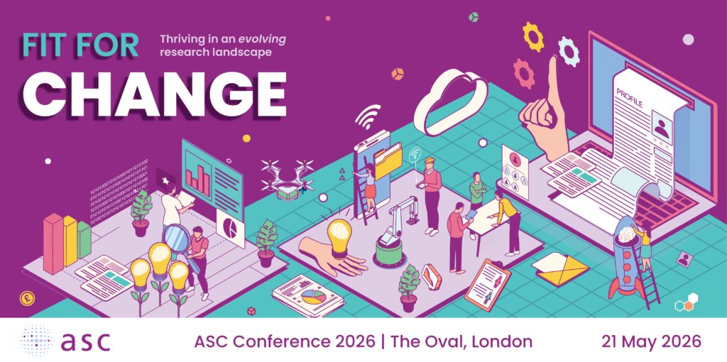 Fit for change conference illustration showing three separate but related tableaux of activity representing discovery, collaboration and presentation. 
